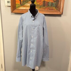 L.L. Bean Men's Blue and White Checkered Shirt